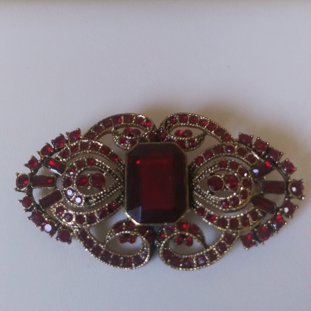 Ruby Red Brooch